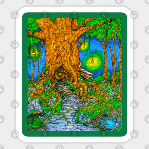 Forest Cottage Sticker by Twisted Shaman